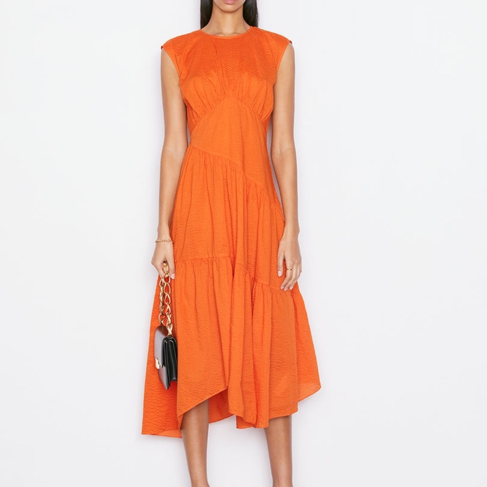 Frame Denim Orange Midi Dress